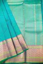 Handwoven Sea Green Kanjivaram Katan Silk Saree