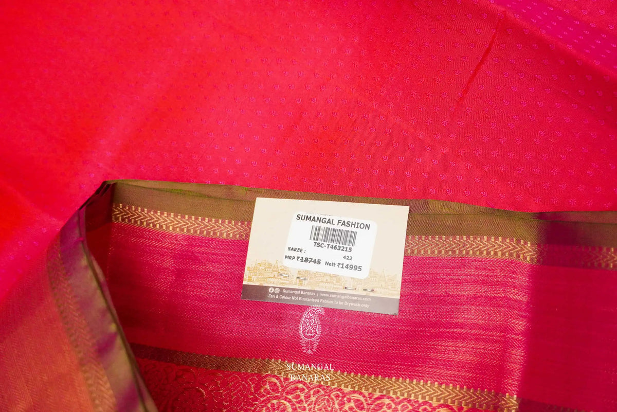Handwoven Pink Kanjivaram Katan Silk Saree