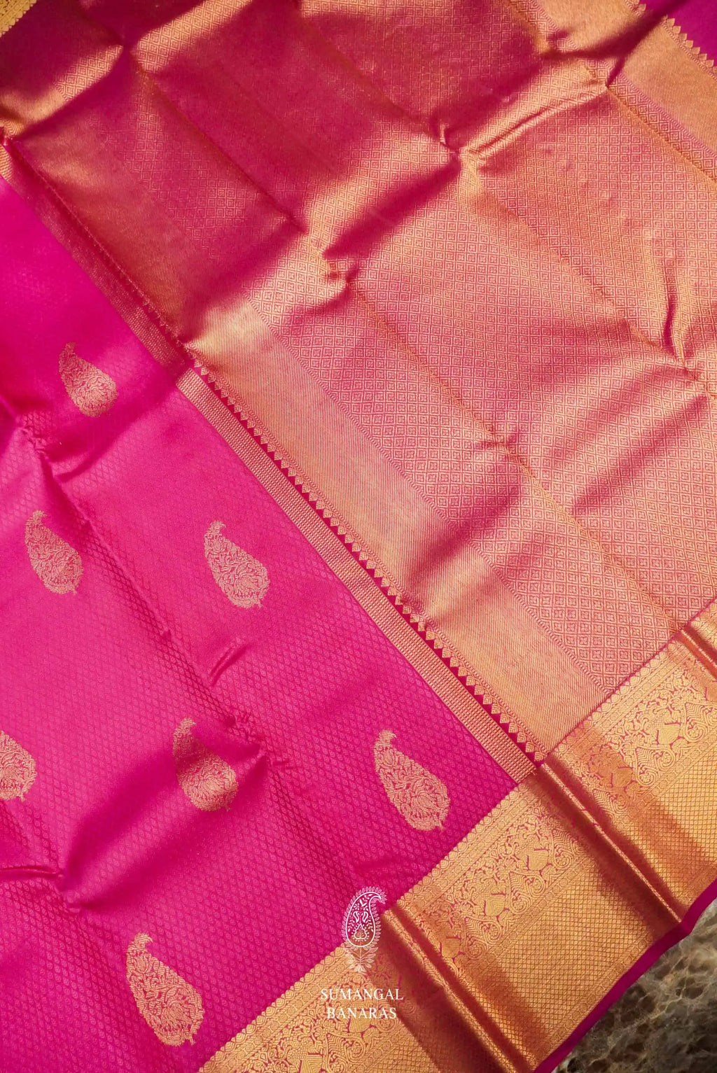 Handwoven Pink Kanjivaram Katan Silk Saree