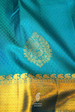 Handwoven Sky Blue Banarasi Kanjivaram Katan Silk Saree
