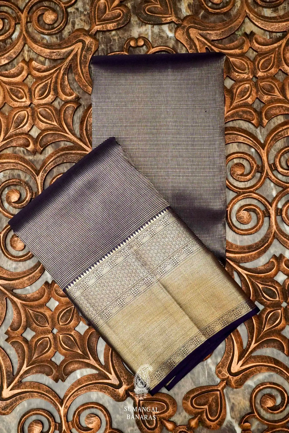 Handwoven Purple Kanjivaram Katan Silk Saree
