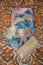 Handwoven Beige Banarasi Georgette Saree