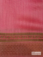 Designer Onion Pink Muslin Silk Saree