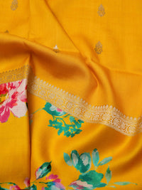 Designer Yellow Tussar Silk Saree