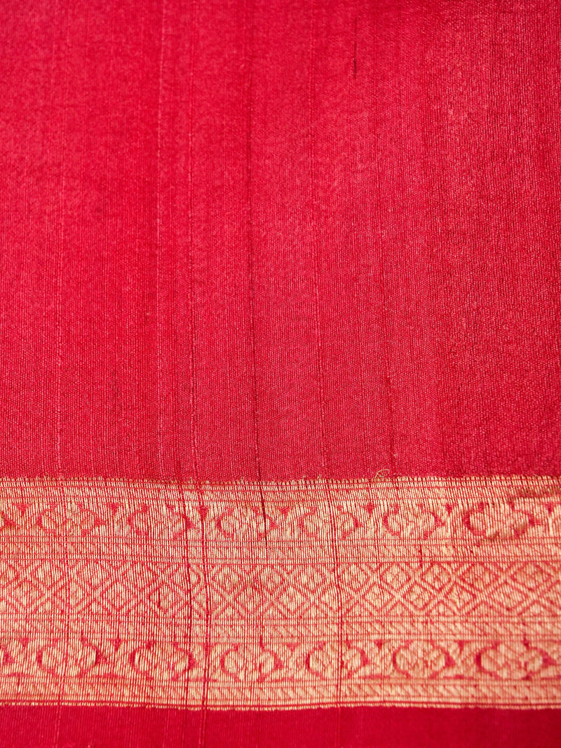 Designer Magenta Tussar Silk Saree