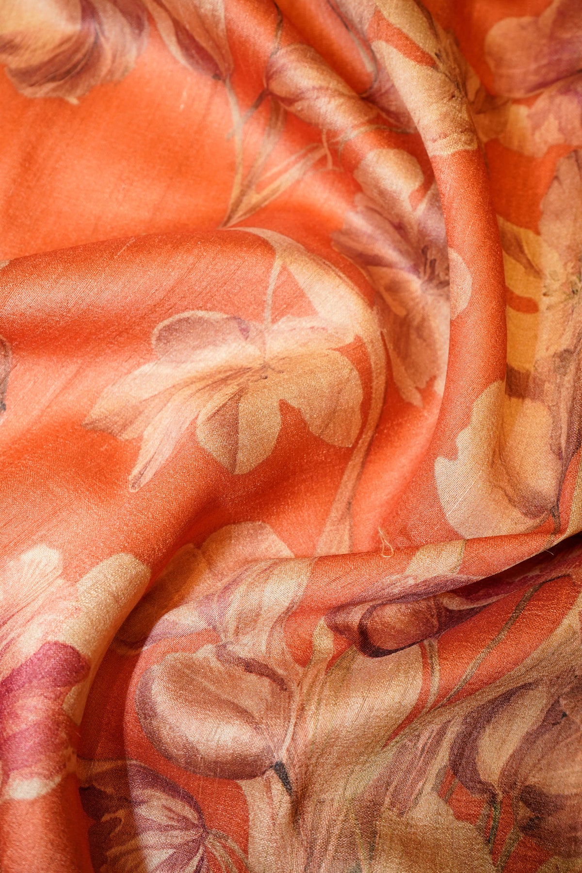 Designer Peach  Tussar Silk Saree