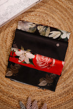 Designer Black & Red Banarasi Katan Soft Silk Saree