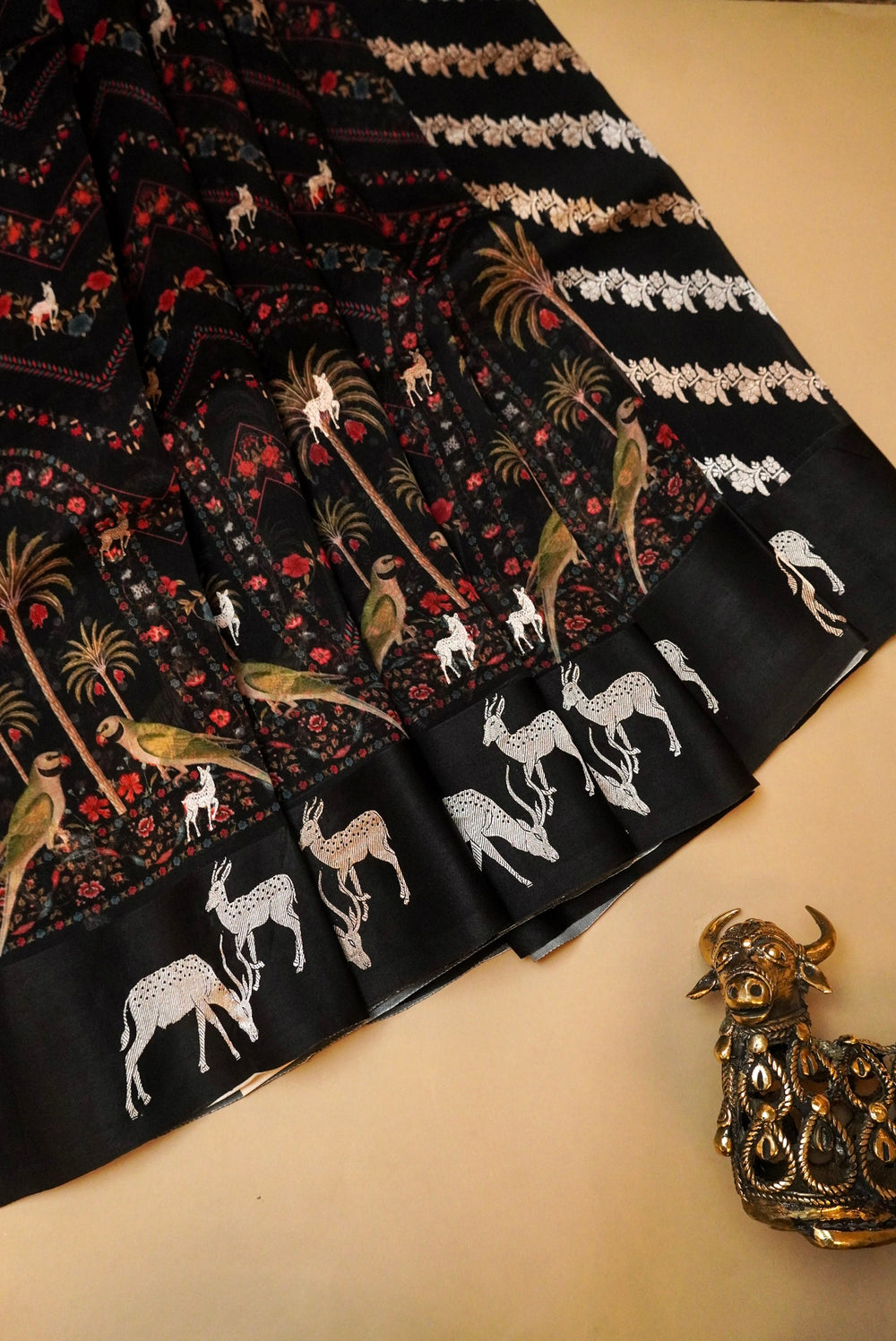 Handwoven Black Banarasi Organza Saree