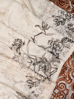 Handwoven Banarasi Printed Linen Cotton Silk Saree
