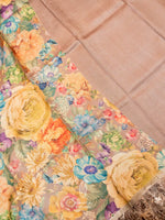 Handwoven Banarasi Printed Tussar Silk Saree
