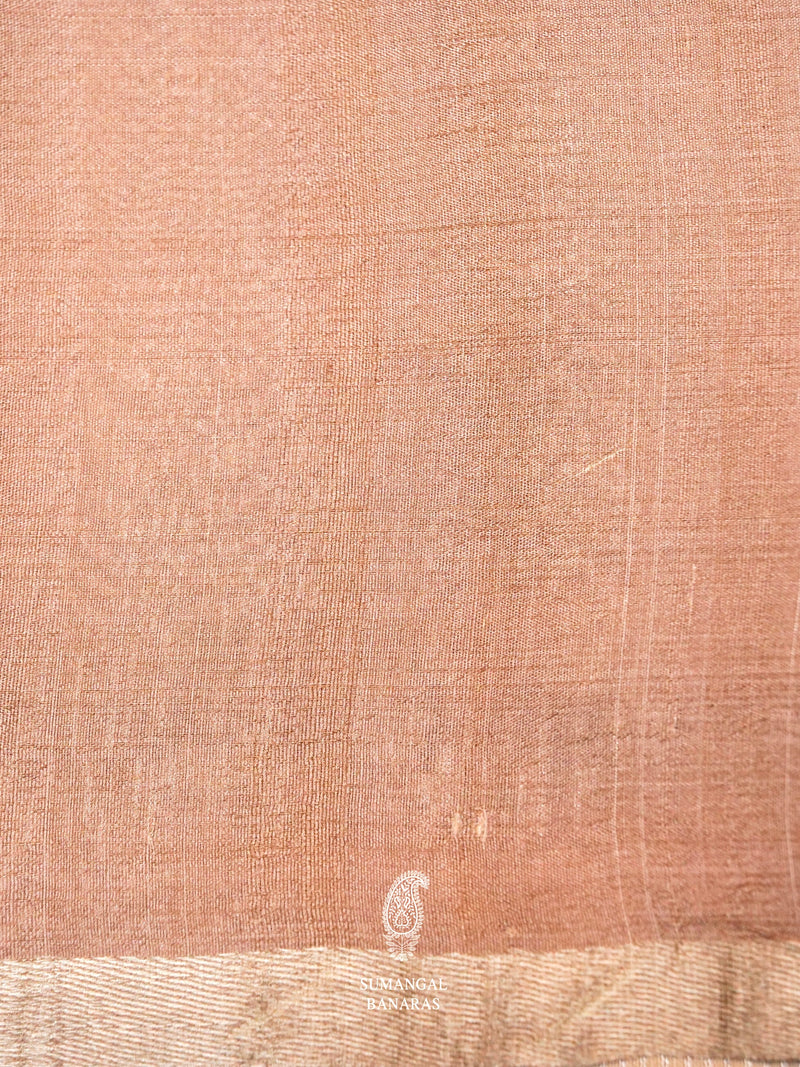 Handwoven Banarasi Printed Tussar Silk Saree