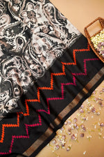 Handwoven Black Banarasi Crepe Silk Saree