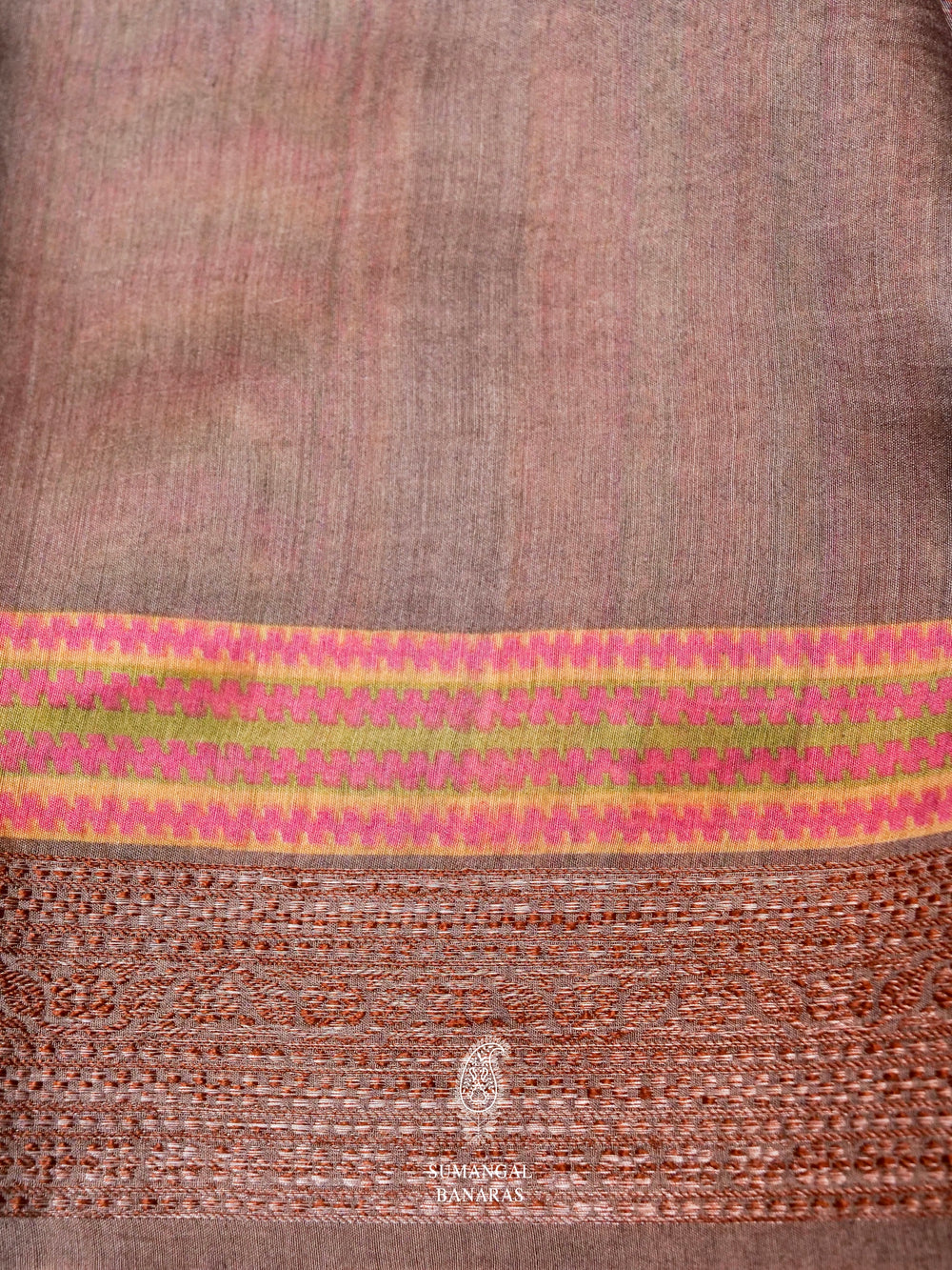 Banarasi Grey Blended Cotton Silk Saree