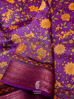 Banarasi Purple Blended Cotton Silk Saree