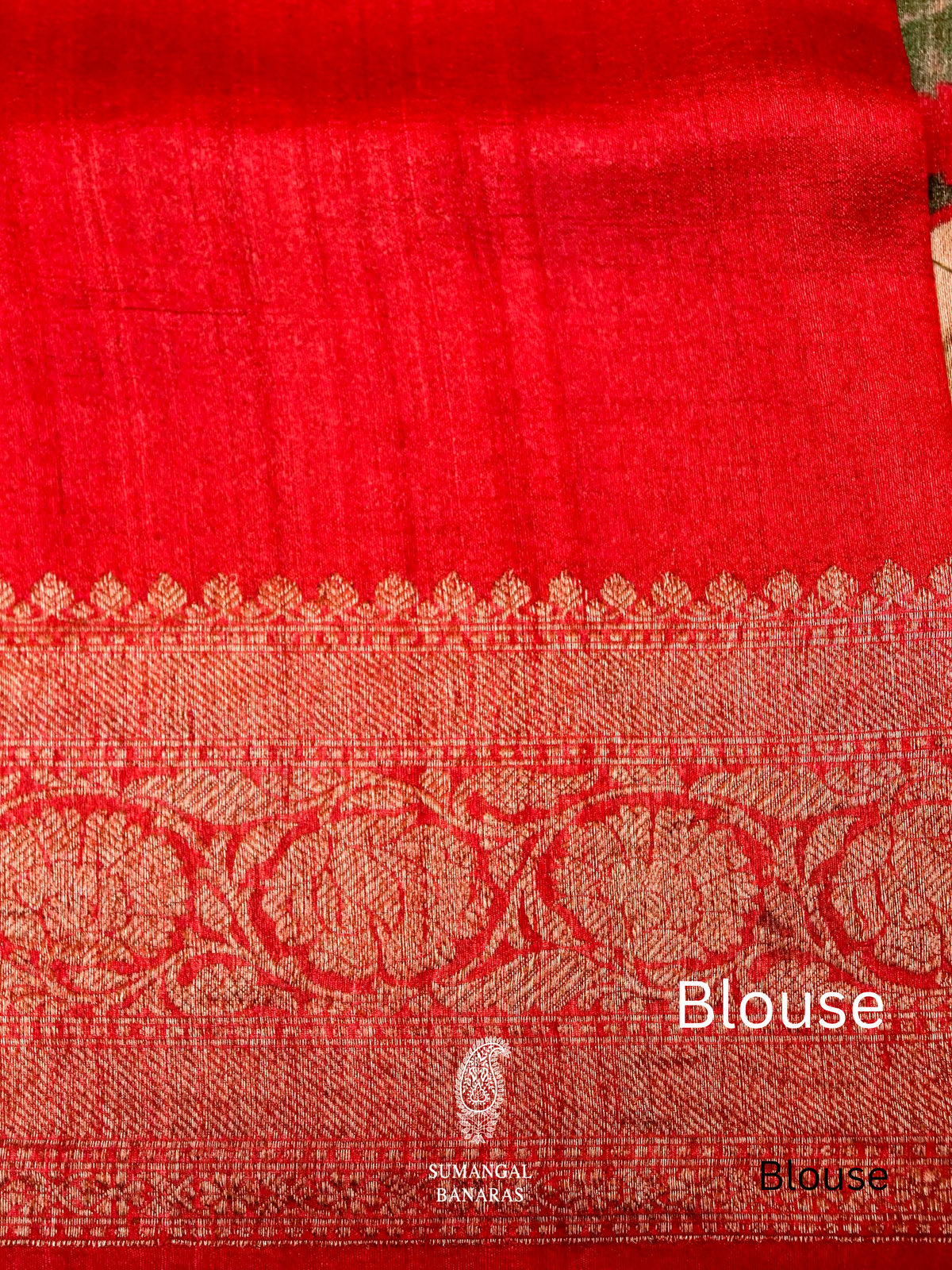 Handwoven Banarasi RedTussar Silk Saree