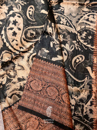 Handwoven Banarasi black Tussar Silk Saree