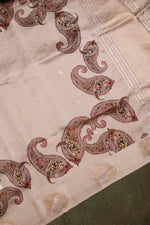 Designer Off White Banarasi Katan Silk Saree
