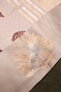 Designer Off White Banarasi Katan Silk Saree