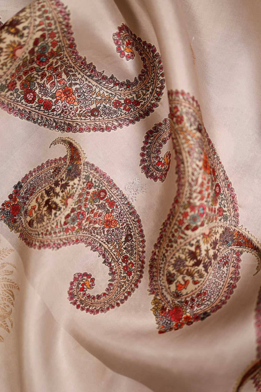 Designer Off White Banarasi Katan Silk Saree