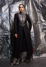 Handwoven Black Banarasi Brocade Pure Katan Silk Co-ord Set
