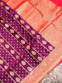Banarasi Purple Blended Crep Georgette Silk Saree