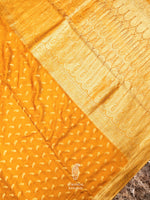 Banarasi Mustard Blended Crep Georgette Silk Saree