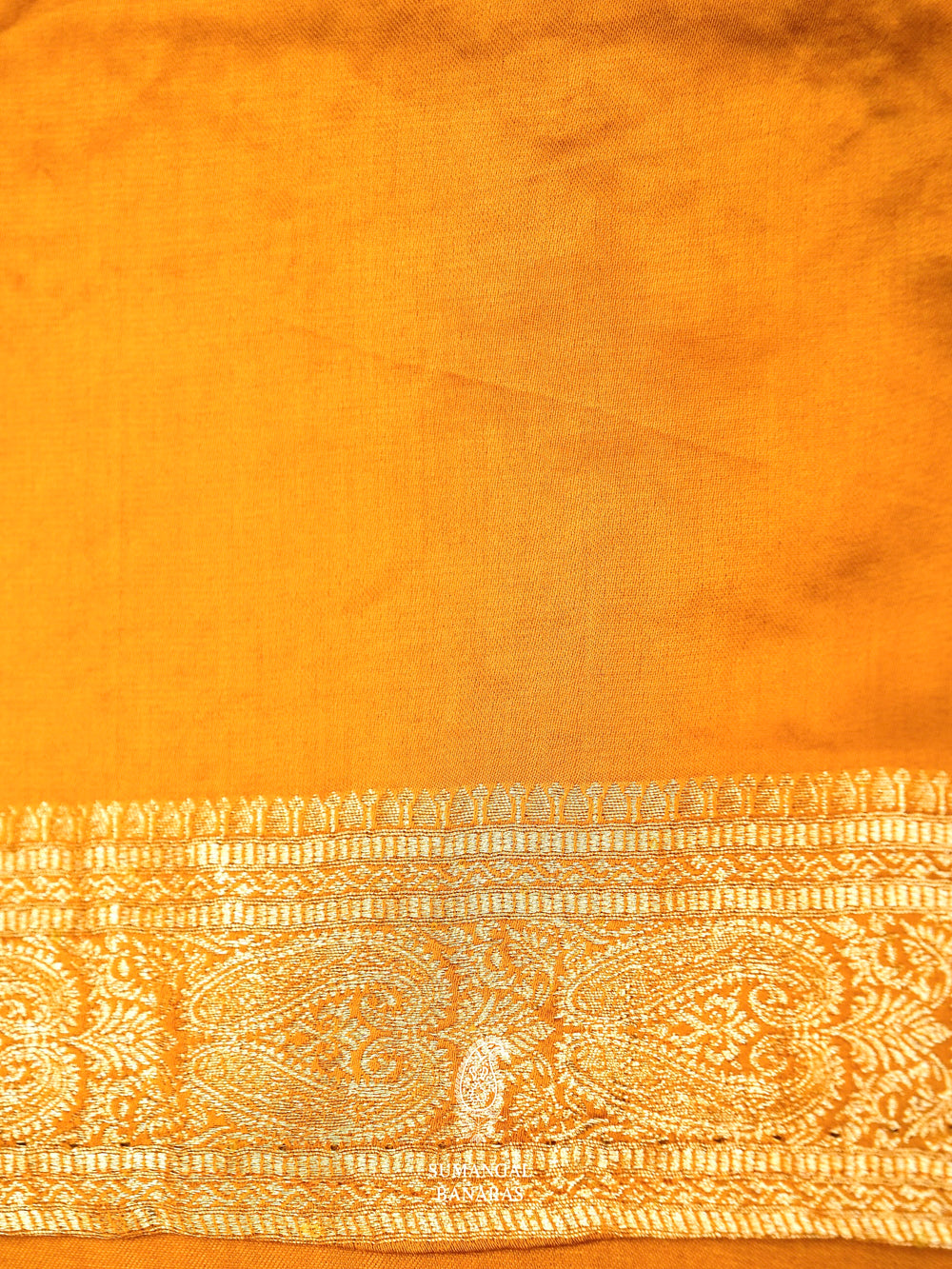 Banarasi Mustard Blended Crep Georgette Silk Saree