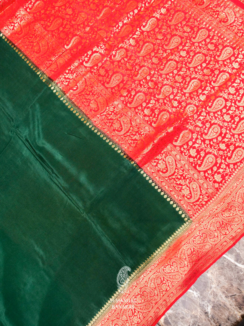 Banarasi Green Blended Crepe Georgette Silk Saree