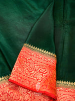 Banarasi Green Blended Crepe Georgette Silk Saree