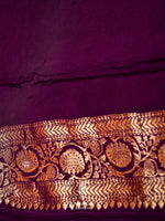 Banarasi Purple Blended Crepe Georgette Silk Saree