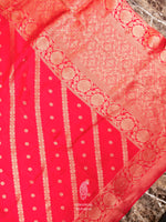 Banarasi Red Blended Moonga Silk Saree