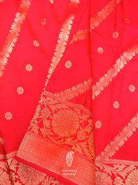 Banarasi Red Blended Moonga Silk Saree