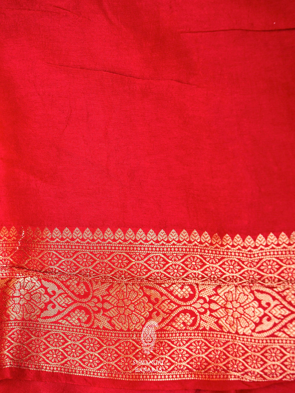 Banarasi Red Blended Moonga Silk Saree
