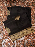 Banarasi Black Blended Moonga Silk Saree