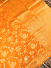 Banarasi Mustard Blended Moonga Silk Saree