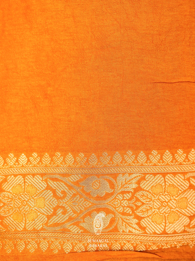 Banarasi Mustard Blended Moonga Silk Saree