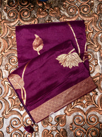 Banarasi Purple Blended Moonga Silk Saree