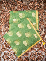 Banarasi Green Blended Moonga Silk Saree