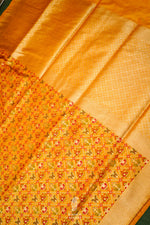 Handwoven Yellow Banarasi Katan Silk Saree