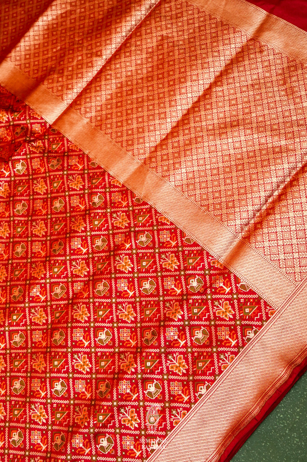 Handwoven Red Banarasi Katan Silk Saree