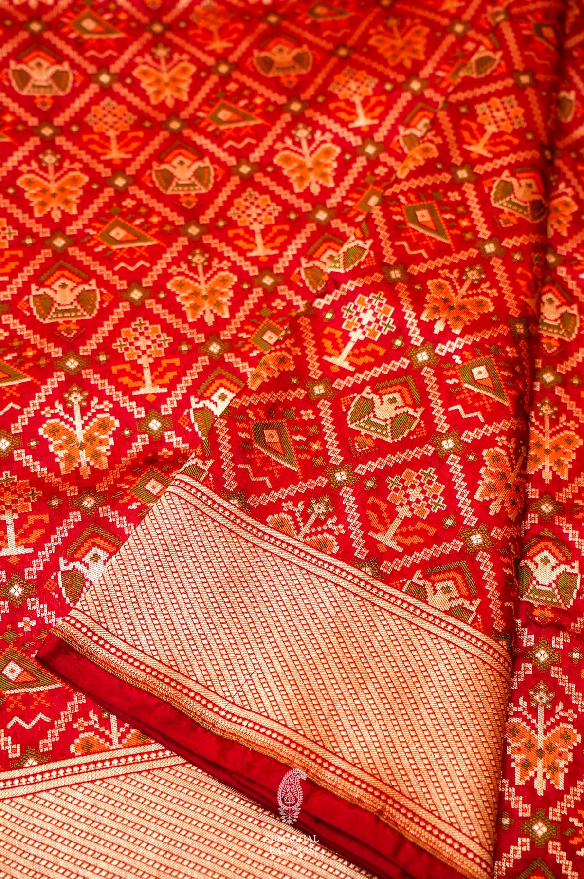 Handwoven Red Banarasi Katan Silk Saree