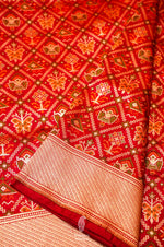 Handwoven Red Banarasi Katan Silk Saree