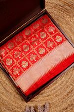 Handwoven Red Banarasi Katan Silk Saree