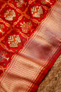 Handwoven Red Banarasi Katan Silk Saree