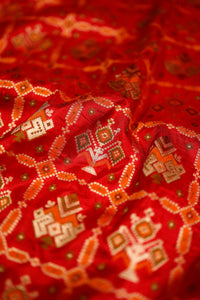 Handwoven Red Banarasi Katan Silk Saree