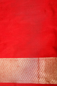 Handwoven Red Banarasi Katan Silk Saree