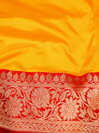 Handwoven Yellow Banarasi Katan Silk Saree