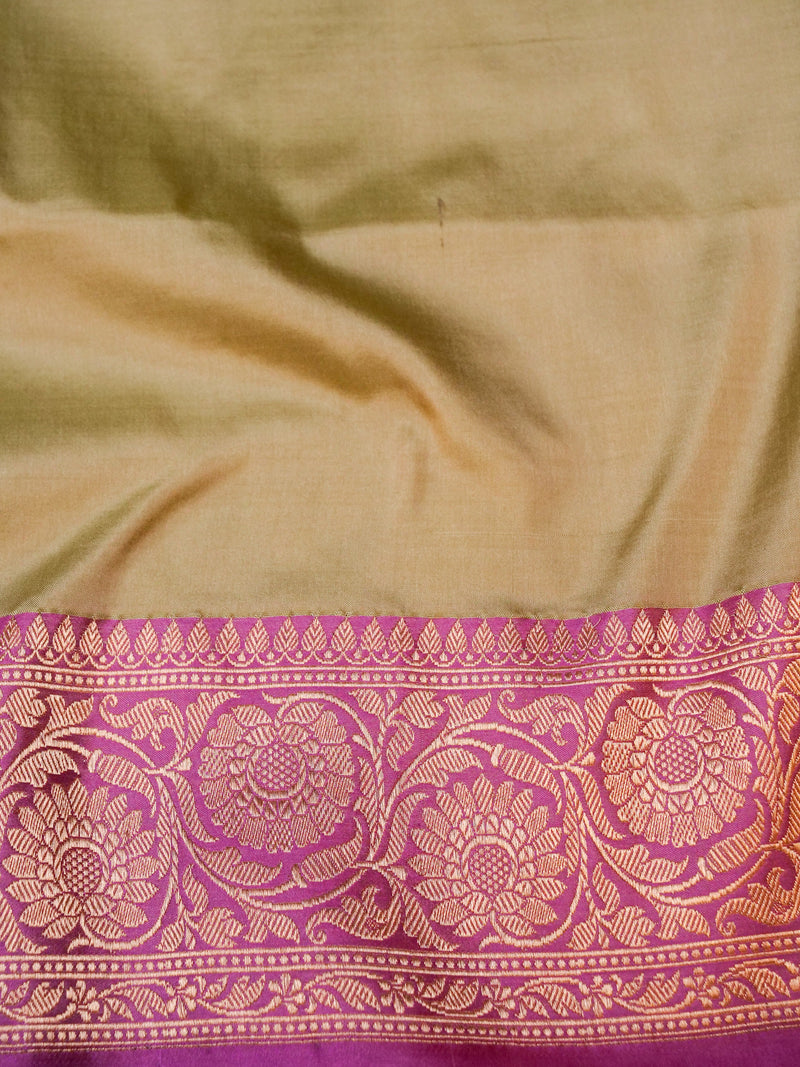 Handwoven Pista Green Banarasi Katan Silk  Saree