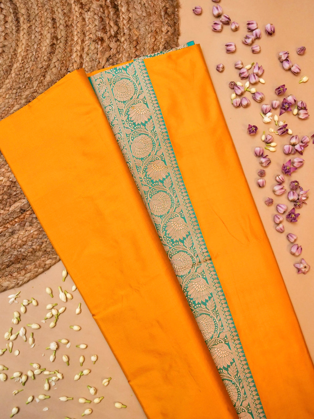 Handwoven Yellow Banarasi Katan Silk  Saree