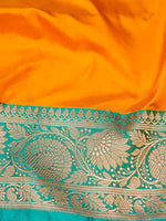 Handwoven Yellow Banarasi Katan Silk  Saree